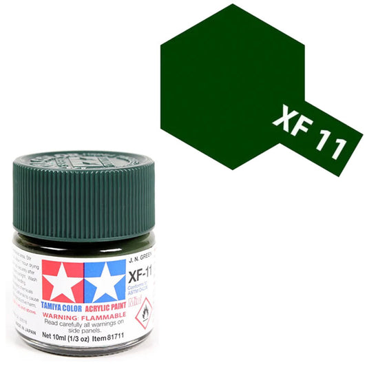 Pintura Acrílica - Tamiya XF11 (Flat J.N. Green) - Verde Mate de la Marina de Japón 23ml / 10 ml