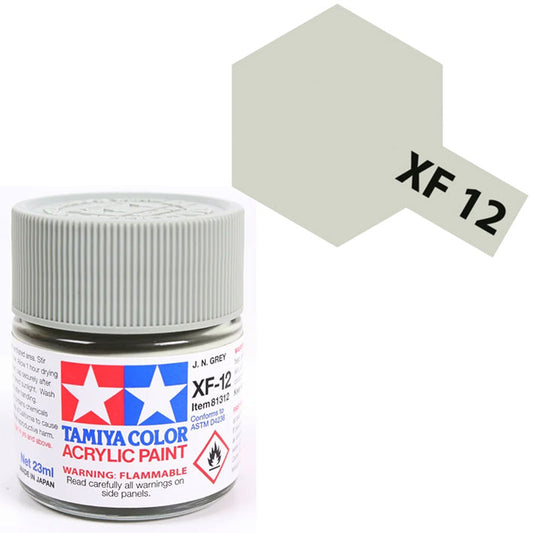Pintura Acrílica - Tamiya XF12 (Flat J.N. Grey) - Gris Mate de la Marina de Japón 23ml / 10 ml