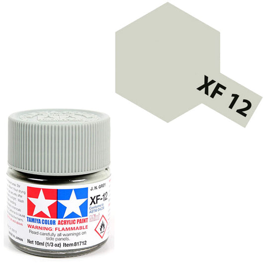 Pintura Acrílica - Tamiya XF12 (Flat J.N. Grey) - Gris Mate de la Marina de Japón 23ml / 10 ml