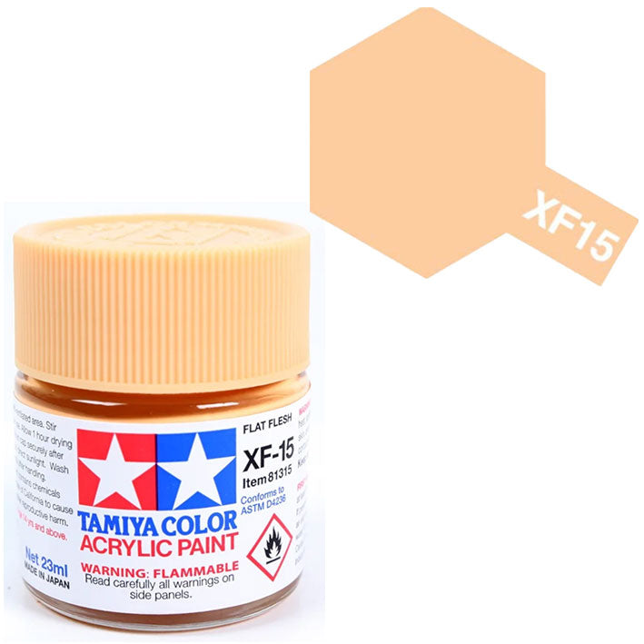 Pintura Acrílica - Tamiya XF15 (Flat Flesh) - Carne (Piel) Mate 23ml / 10 ml