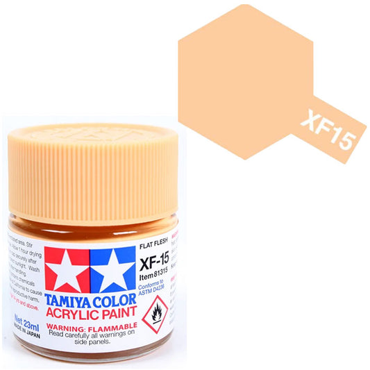 Pintura Acrílica - Tamiya XF15 (Flat Flesh) - Carne (Piel) Mate 23ml / 10 ml