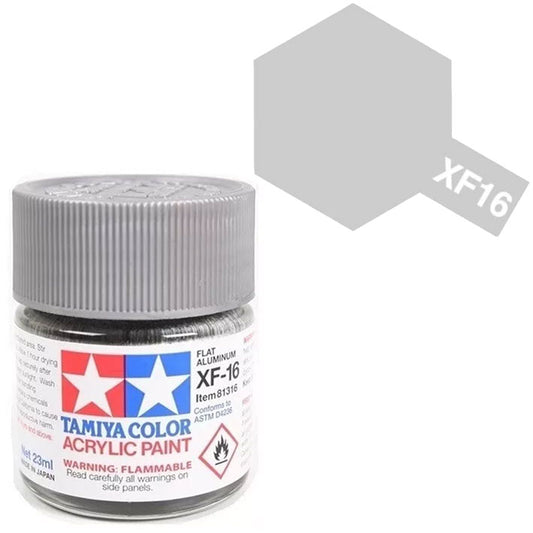Pintura Acrílica - Tamiya XF16 (Flat Aluminium) - Aluminio Mate 23ml / 10 ml