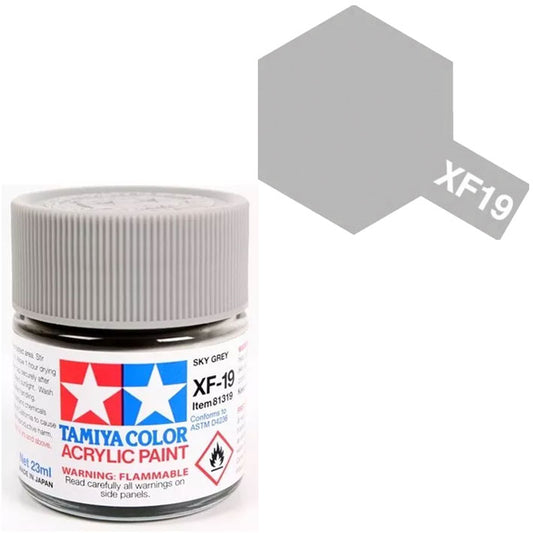 Pintura Acrílica - Tamiya XF19 (Flat Sky Grey) - Gris Cielo Mate 23ml / 10 ml