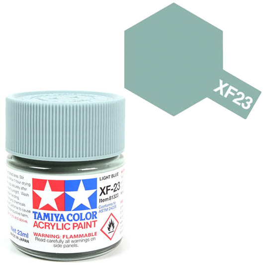 Pintura Acrílica - Tamiya XF23 (Flat Light Blue) - Azul Claro Mate 23ml / 10 ml