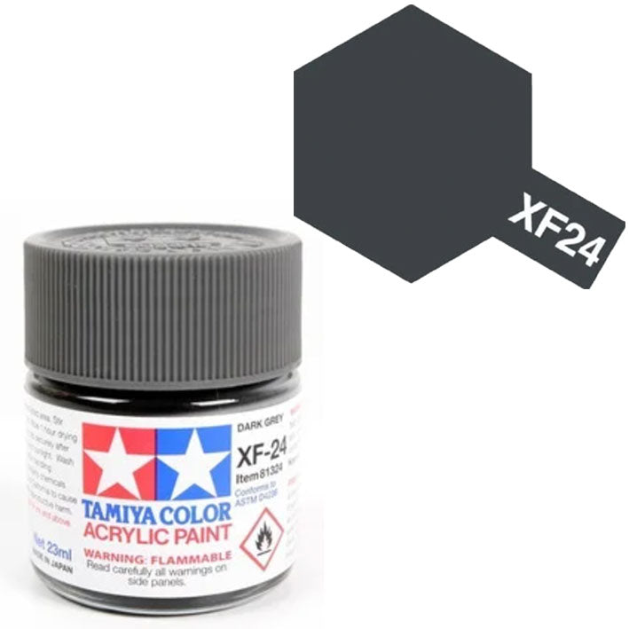 Pintura Acrílica - Tamiya XF24 (Flat Dark Grey) - Gris Oscuro Mate 23ml / 10 ml