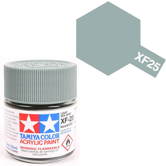 Pintura Acrílica - Tamiya XF25 (Flat Light Sea Grey) - Gris Mar Claro Mate 23ml / 10 ml
