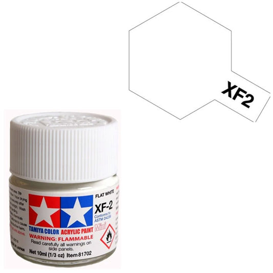 Pintura Acrílica - Tamiya XF2 (Flat White) - Blanco Mate 23ml / 10 ml