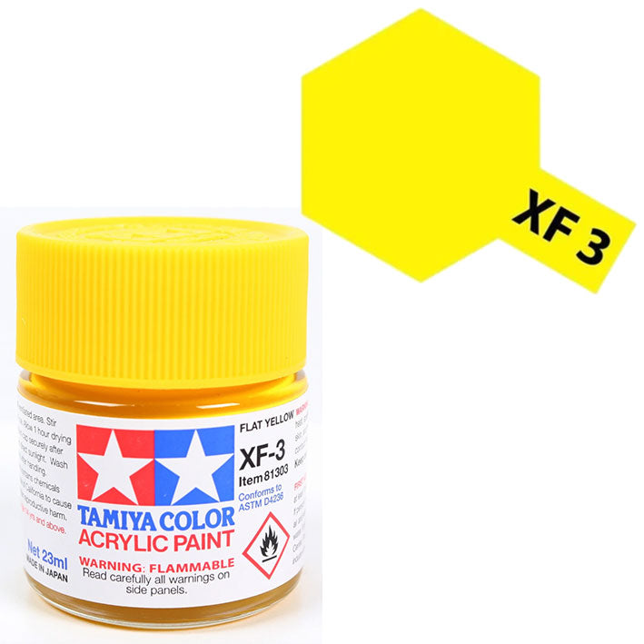 Pintura Acrílica - Tamiya XF3 (Flat Yellow) - Amarillo Mate 23ml / 10 ml