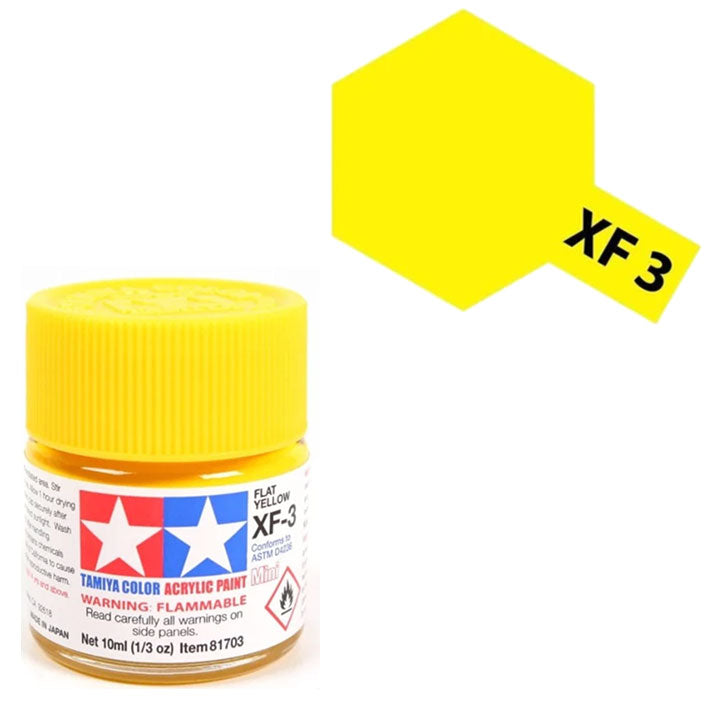 Pintura Acrílica - Tamiya XF3 (Flat Yellow) - Amarillo Mate 23ml / 10 ml