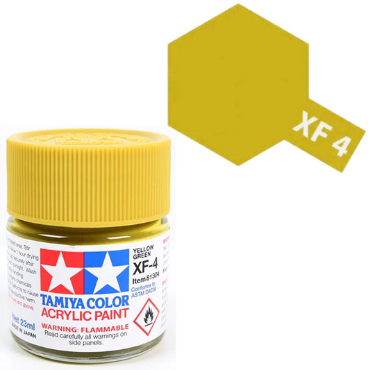 Pintura Acrílica - Tamiya XF4 (Flat Yellow Green) - Amarillo Verde Mate 23ml / 10 ml