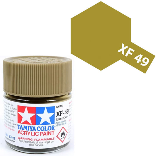 Pintura Acrílica - Tamiya XF49 (Flat Khaki) - Caqui Mate 23ml / 10 ml