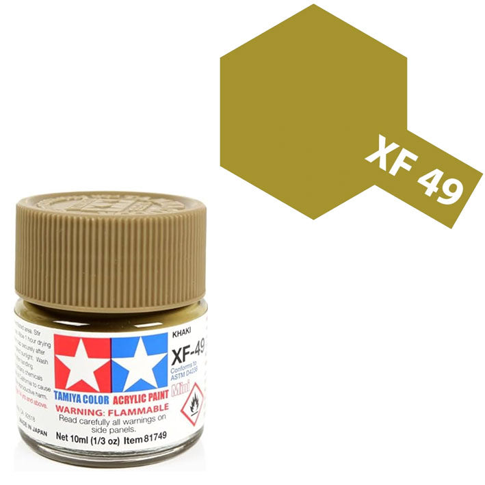 Pintura Acrílica - Tamiya XF49 (Flat Khaki) - Caqui Mate 23ml / 10 ml