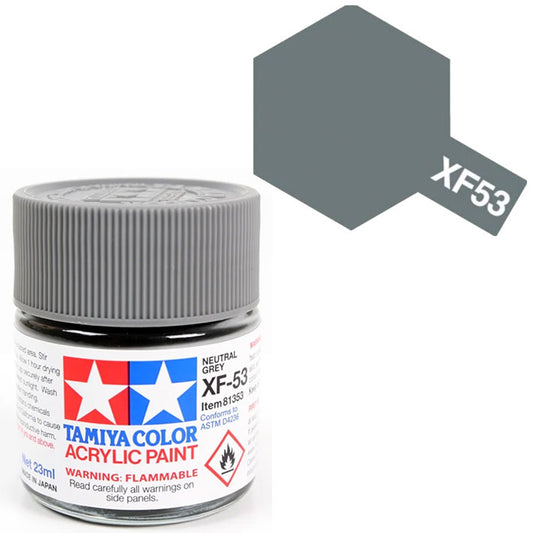 Pintura Acrílica - Tamiya XF53 (Flat Neutral Grey) - Gris Neutral Mate 23ml / 10 ml