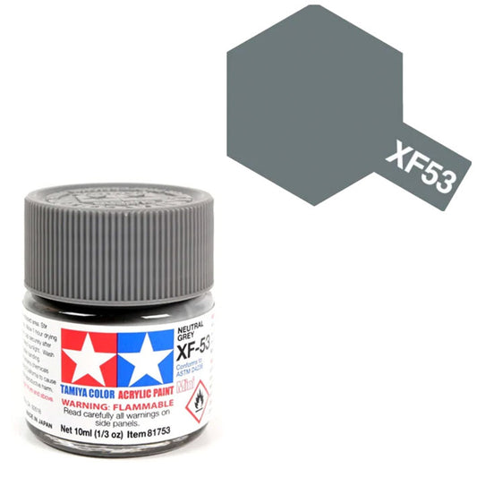 Pintura Acrílica - Tamiya XF53 (Flat Neutral Grey) - Gris Neutral Mate 23ml / 10 ml