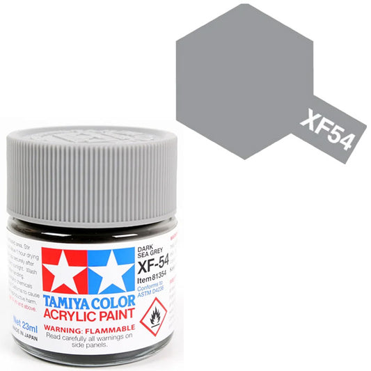 Pintura Acrílica - Tamiya XF54 (Flat Dark Sea Grey) - Gris Mar Oscuro Mate 23ml / 10 ml