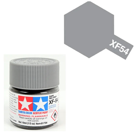 Pintura Acrílica - Tamiya XF54 (Flat Dark Sea Grey) - Gris Mar Oscuro Mate 23ml / 10 ml