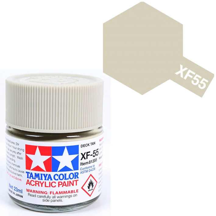 Pintura Acrílica - Tamiya XF55 (Flat Deck Tan) - Marrón Cubierta Mate 23ml / 10 ml