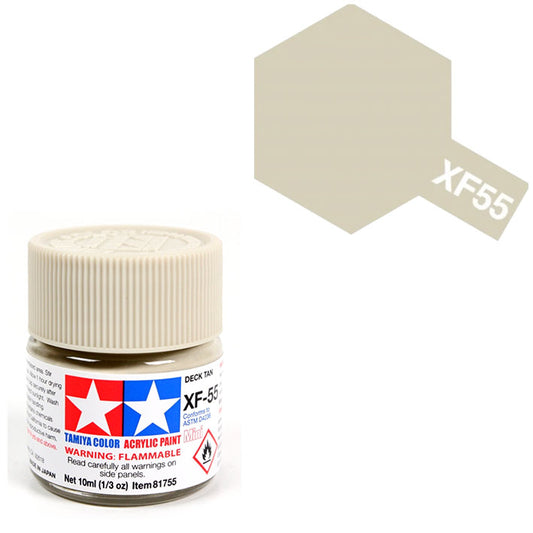Pintura Acrílica - Tamiya XF55 (Flat Deck Tan) - Marrón Cubierta Mate 23ml / 10 ml
