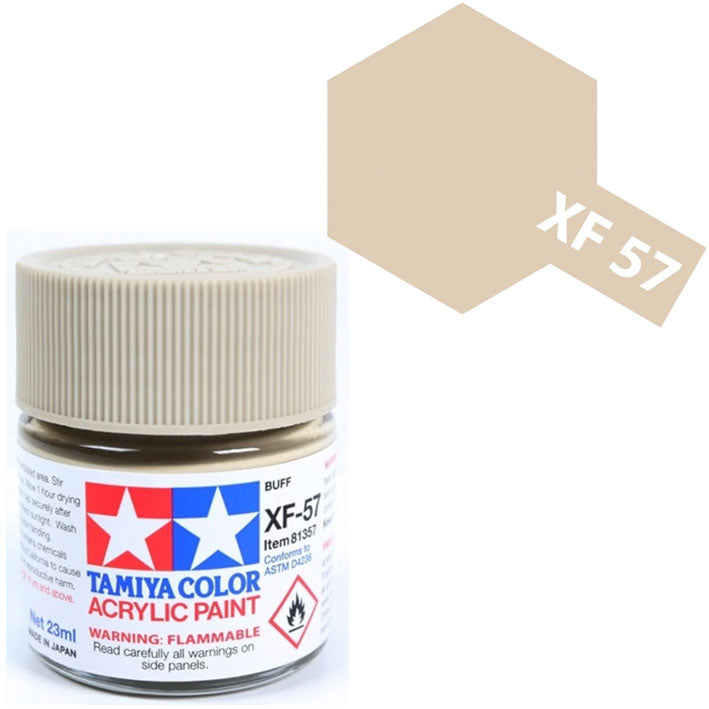 Pintura Acrílica - Tamiya XF57 (Flat Buff) - Amarillo Caqui Mate 23ml / 10 ml