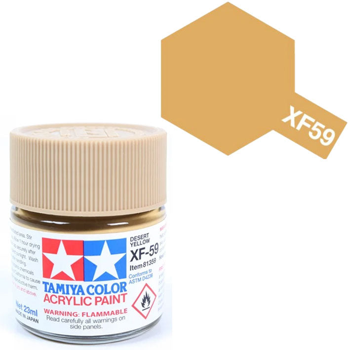 Pintura Acrílica - Tamiya XF59 (Flat Desert Yellow) - Amarillo Desierto Mate 23ml / 10 ml