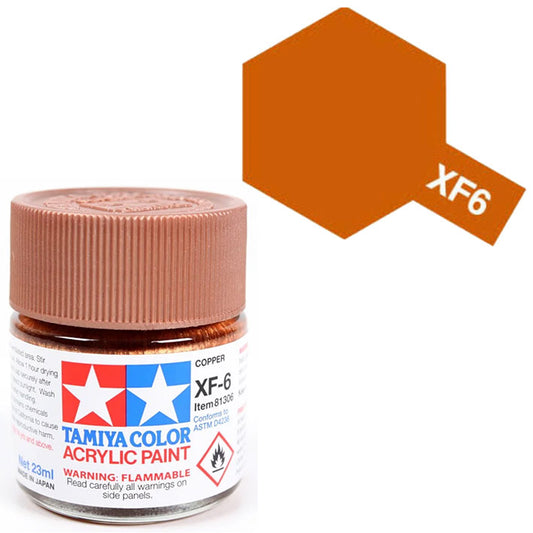 Pintura Acrílica - Tamiya XF6 (Copper) - Cobre 23ml / 10 ml