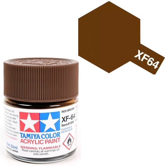 Pintura Acrílica - Tamiya XF64 (Flat Red Brown) - Rojo Marrón Mate 23ml / 10 ml