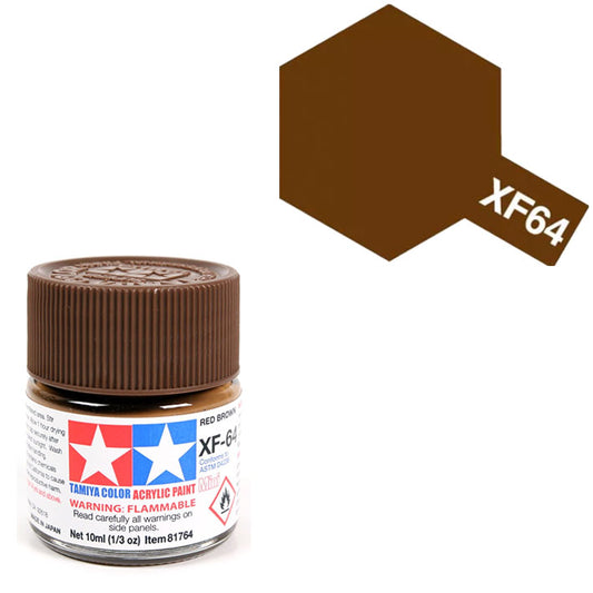 Pintura Acrílica - Tamiya XF64 (Flat Red Brown) - Rojo Marrón Mate 23ml / 10 ml