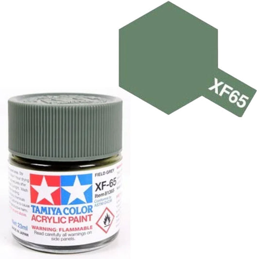 Pintura Acrílica - Tamiya XF65 (Flat Field Grey) - Gris Campo Mate 23ml / 10 ml