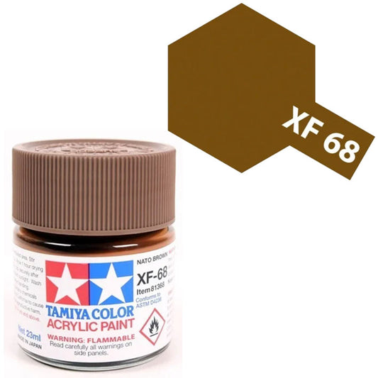 Pintura Acrílica - Tamiya XF68 (Flat Nato Brown) - Café (Marrón) Otan Mate 23ml / 10 ml