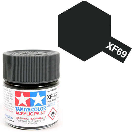 Pintura Acrílica - Tamiya XF69 (Flat Nato Black) - Negro Otan Mate 23ml / 10 ml