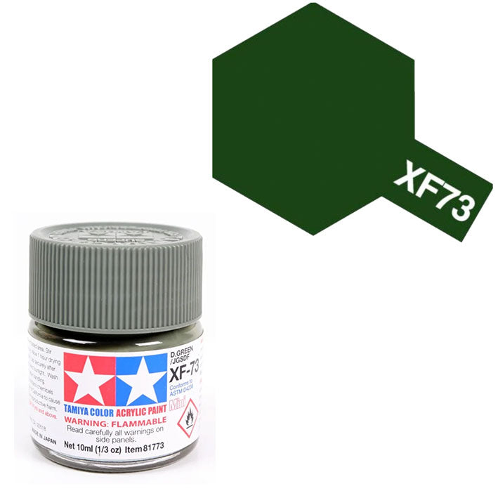 Pintura Acrílica - Tamiya XF73 (Flat D. Green / JGSDF) - Verde Mate de la Fuerza Terrestre de Autodefensa de Japón 10ml