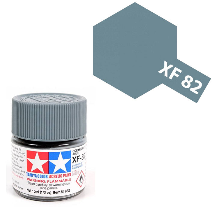 Pintura Acrílica - Tamiya XF82 (Flat Ocean Grey 2 / RAF) - Gris Océano Mate de la Real Fuerza Aérea Británica 10ml