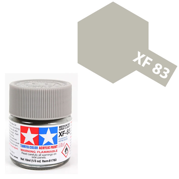Pintura Acrílica - Tamiya XF83 (Flat Medium Sea Gray 2 / RAF) - Gris Océano Medio Mate de la Real Fuerza Aérea Británica 10ml