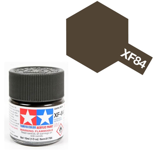 Pintura Acrílica - Tamiya XF84 (Flat Dark Iron) - Hierro Oscuro Mate 10ml
