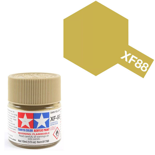 Pintura Acrílica - Tamiya XF88 (Flat Dark Yellow 2) - Amarillo Oscuro 2 Mate 10ml