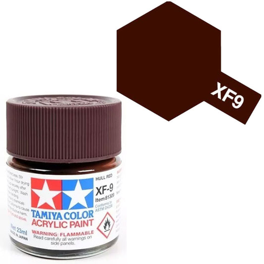 Pintura Acrílica - Tamiya XF9 (Flat Hull Red) - Marrón Rojizo Mate 23ml / 10 ml