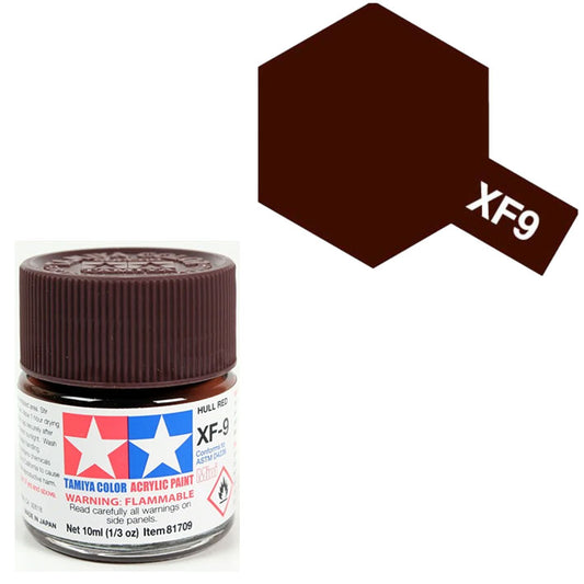 Pintura Acrílica - Tamiya XF9 (Flat Hull Red) - Marrón Rojizo Mate 23ml / 10 ml