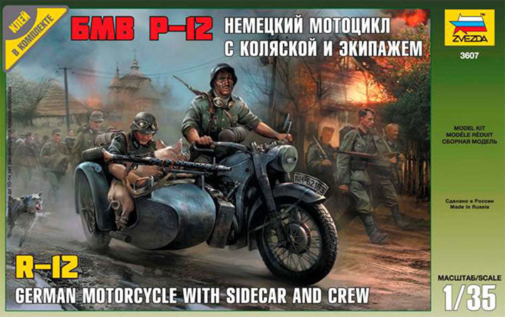 Modelo a escala 1/35 para armar: Militar - MOTO GERMAN WWII SIDECAR R12 W-CREW