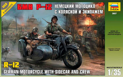 Modelo a escala 1/35 para armar: Militar - MOTO GERMAN WWII SIDECAR R12 W-CREW