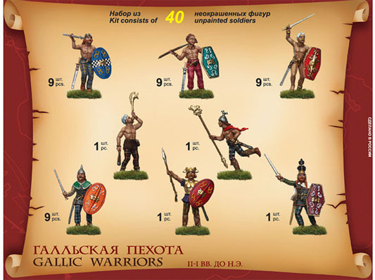 Modelo a escala 1/72 para armar: Figuras - Gallic Warriors