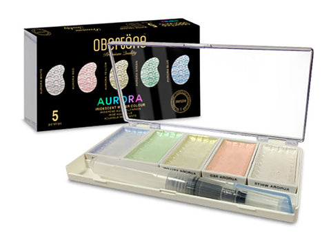 Set de Acuarelas Iridiscente Aurora - Obertone Premium - 5 Colores Iridiscentes