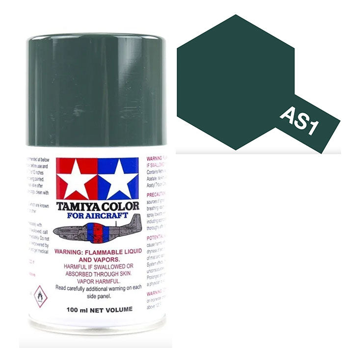 Pintura Aerosol Laca - Tamiya AS1 (Dark Green IJN) - Verde Oscuro de la Armada Imperial Japonesa 100ml