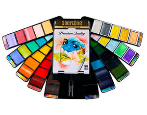 Set de Acuarelas Fan 56 - Obertone Premium - 56 Colores