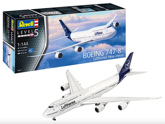 Modelo a escala 1/144 para armar: Boeing 747-8 "Lufthansa" Nueva librea