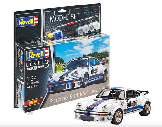 Modelo a escala 1/24 para armar: Porsche 934 RSR "Martini" Model Set con Pinturas