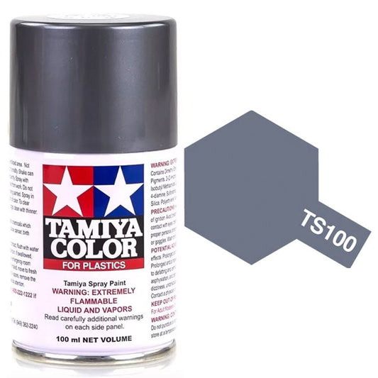 Pintura Aerosol Laca - Tamiya TS100 (Semi Gloss Bright Gun Metal) - Metal de Pistola Semi Brillante 100ml