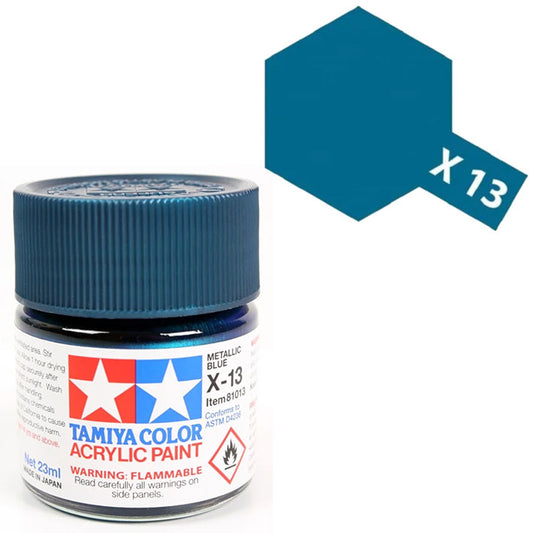 Pintura Acrílica - Tamiya X13 (Gloss Metallic Blue) - Azul Metálico Brillante 23ml / 10 ml