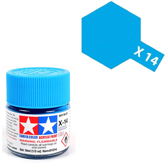 Pintura Acrílica - Tamiya X14 (Gloss Sky Blue) - Azul Cielo Brillante 23ml / 10 ml