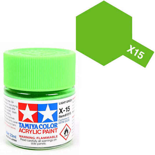 Pintura Acrílica - Tamiya X15 (Gloss Light Green) - Verde Claro Brillante 23ml / 10 ml