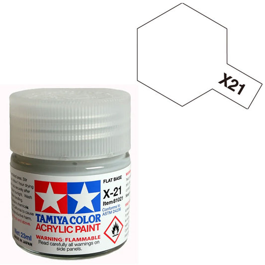Base Mate Acrílica - Tamiya X21 (Flat Base) - Base Matizante 23ml / 10 ml